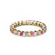 2 - Clarissa 3.00 mm Princess Cut Pink Sapphire and Diamond Eternity Band 