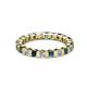 2 - Clarissa 3.00 mm Princess Cut Blue Diamond and Diamond Eternity Band 