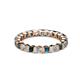2 - Clarissa 3.00 mm Princess Cut Blue Diamond and Diamond Eternity Band 