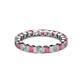 2 - Clarissa 3.00 mm Princess Cut Rhodolite Garnet and Diamond Eternity Band 