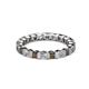 2 - Clarissa 3.00 mm Princess Cut Smoky Quartz and Diamond Eternity Band 