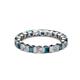 2 - Clarissa 3.00 mm Princess Cut London Blue Topaz and Diamond Eternity Band 