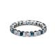 2 - Clarissa 3.00 mm Princess Cut Blue Diamond and Diamond Eternity Band 