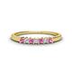1 - Erica 2.00 mm Princess Cut Pink Sapphire and Diamond 7 Stone Wedding Band 