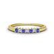 1 - Erica 2.00 mm Princess Cut Tanzanite and Diamond 7 Stone Wedding Band 