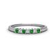 1 - Erica 2.00 mm Princess Cut Green Garnet and Diamond 7 Stone Wedding Band 