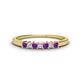 1 - Erica 2.00 mm Princess Cut Amethyst and Diamond 7 Stone Wedding Band 