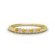 1 - Erica 2.00 mm Princess Cut Citrine and Diamond 7 Stone Wedding Band 