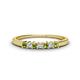 1 - Erica 2.00 mm Princess Cut Peridot and Diamond 7 Stone Wedding Band 