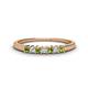 1 - Erica 2.00 mm Princess Cut Peridot and Diamond 7 Stone Wedding Band 