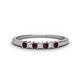1 - Erica 2.00 mm Princess Cut Red Garnet and Diamond 7 Stone Wedding Band 