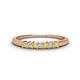 1 - Erica 2.00 mm Princess Cut Yellow Sapphire and Diamond 7 Stone Wedding Band 