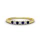 1 - Erica 2.00 mm Princess Cut Blue Sapphire and Diamond 7 Stone Wedding Band 