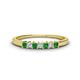 1 - Erica 2.00 mm Princess Cut Green Garnet and Diamond 7 Stone Wedding Band 