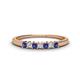 1 - Erica 2.00 mm Princess Cut Iolite and Diamond 7 Stone Wedding Band 
