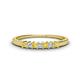 1 - Erica 2.00 mm Princess Cut Yellow Sapphire and Diamond 7 Stone Wedding Band 