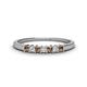 1 - Erica 2.00 mm Princess Cut Smoky Quartz and Diamond 7 Stone Wedding Band 