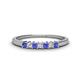 1 - Erica 2.00 mm Princess Cut Tanzanite and Diamond 7 Stone Wedding Band 