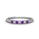 1 - Erica 2.00 mm Princess Cut Amethyst and Diamond 7 Stone Wedding Band 