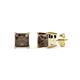 1 - Zoey Smoky Quartz (4mm) Solitaire Stud Earrings 