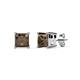 1 - Zoey Smoky Quartz (5.5mm) Solitaire Stud Earrings 