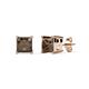 1 - Zoey Smoky Quartz (5.5mm) Solitaire Stud Earrings 