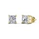 1 - Zoey Princess Cut Natural Diamond Four Prongs Solitaire Stud Earrings 