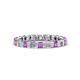 1 - Clarissa 3.00 mm Princess Cut Amethyst and Diamond Eternity Band 