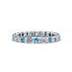 1 - Clarissa 3.00 mm Princess Cut Blue Topaz and Diamond Eternity Band 