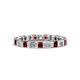 1 - Clarissa 3.00 mm Princess Cut Red Garnet and Diamond Eternity Band 