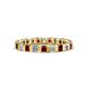 1 - Clarissa 3.00 mm Princess Cut Red Garnet and Diamond Eternity Band 