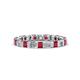 1 - Clarissa 3.00 mm Princess Cut Ruby and Diamond Eternity Band 