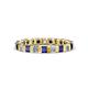 1 - Clarissa 3.00 mm Princess Cut Blue Sapphire and Diamond Eternity Band 