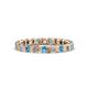 1 - Clarissa 3.00 mm Princess Cut Blue Topaz and Diamond Eternity Band 