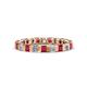 1 - Clarissa 3.00 mm Princess Cut Ruby and Diamond Eternity Band 