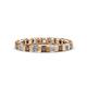 1 - Clarissa 3.00 mm Princess Cut Smoky Quartz and Diamond Eternity Band 