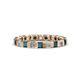 1 - Clarissa 3.00 mm Princess Cut London Blue Topaz and Diamond Eternity Band 