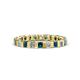 1 - Clarissa 3.00 mm Princess Cut Blue Diamond and Diamond Eternity Band 