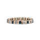 1 - Clarissa 3.00 mm Princess Cut Blue Diamond and Diamond Eternity Band 