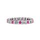 1 - Clarissa 3.00 mm Princess Cut Pink Sapphire and Diamond Eternity Band 