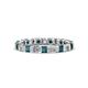 1 - Clarissa 3.00 mm Princess Cut London Blue Topaz and Diamond Eternity Band 