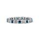 1 - Clarissa 3.00 mm Princess Cut Blue Diamond and Diamond Eternity Band 