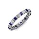 3 - Clarissa 3.00 mm Princess Cut Blue Sapphire and Diamond Eternity Band 