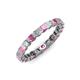 3 - Clarissa 3.00 mm Princess Cut Pink Sapphire and Diamond Eternity Band 