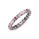 3 - Clarissa 3.00 mm Princess Cut Pink Tourmaline and Diamond Eternity Band 