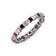 3 - Clarissa 3.00 mm Princess Cut Red Garnet and Diamond Eternity Band 