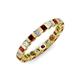 3 - Clarissa 3.00 mm Princess Cut Red Garnet and Diamond Eternity Band 