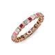 3 - Clarissa 3.00 mm Princess Cut Rhodolite Garnet and Diamond Eternity Band 