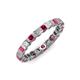 3 - Clarissa 3.00 mm Princess Cut Ruby and Diamond Eternity Band 