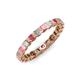 3 - Clarissa 3.00 mm Princess Cut Pink Tourmaline and Diamond Eternity Band 